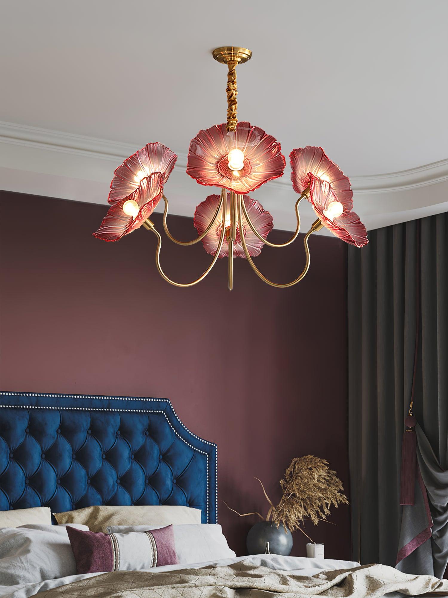 Velorora Chandelier Lotus Leaf Glass