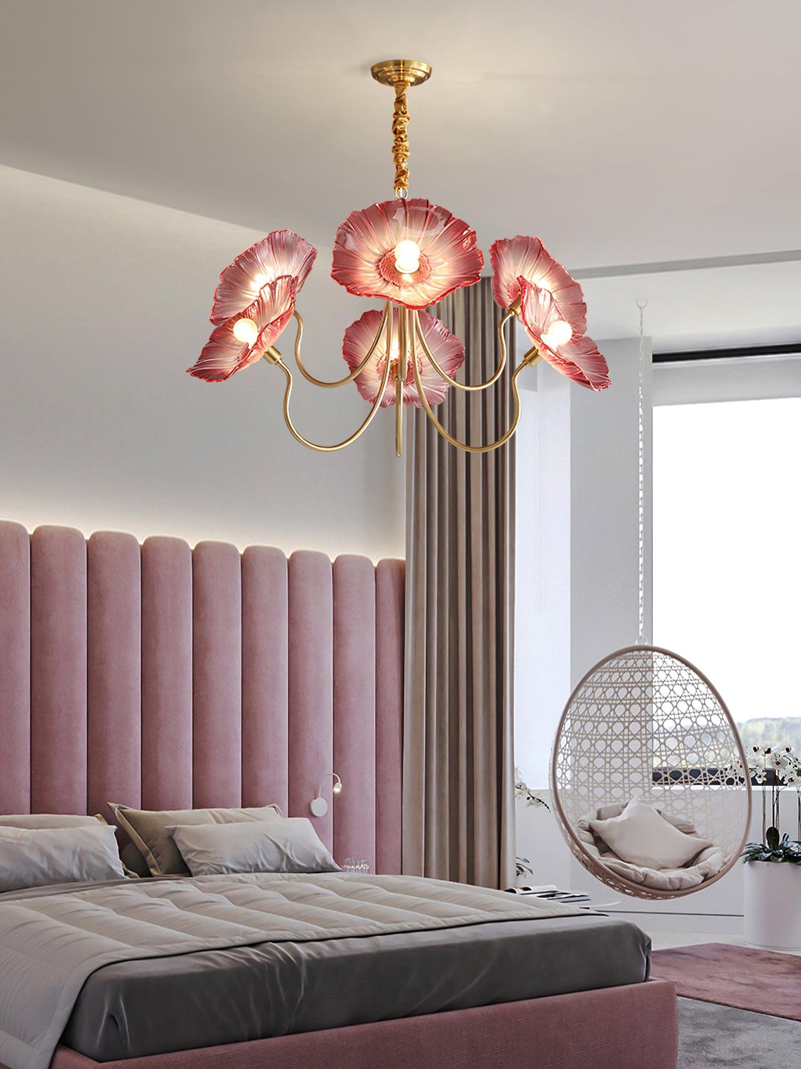 Velorora Chandelier Lotus Leaf Glass