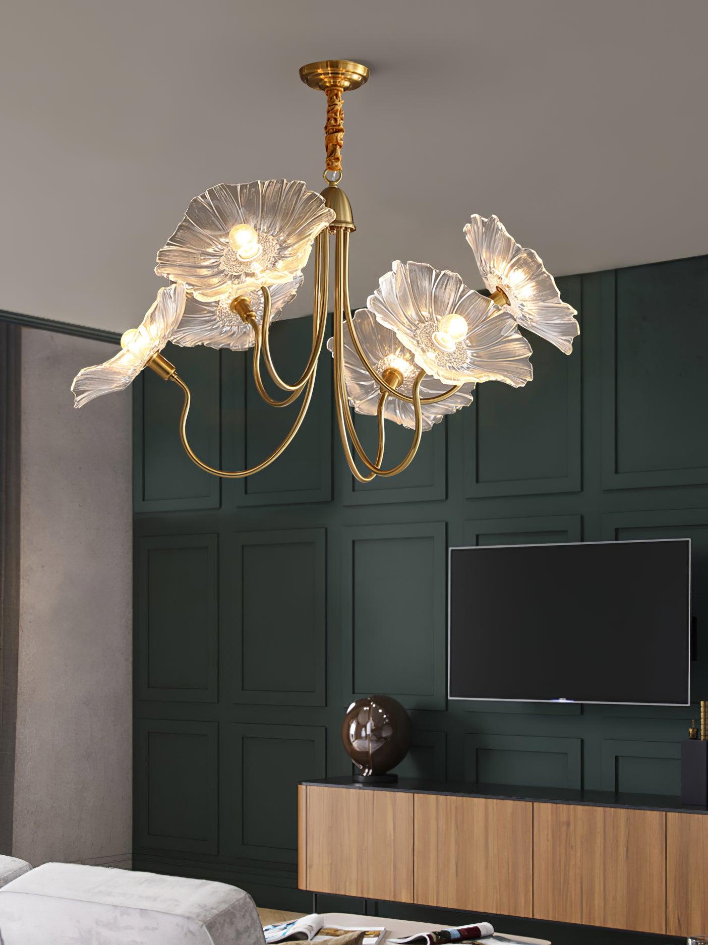 Velorora Chandelier Lotus Leaf Glass