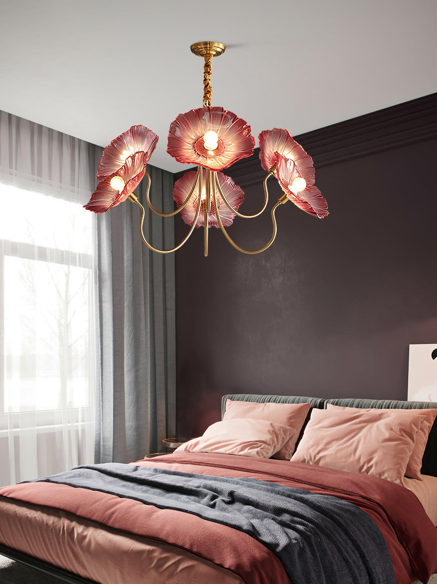 Velorora Chandelier Lotus Leaf Glass
