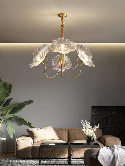 Velorora Chandelier Lotus Leaf Glass