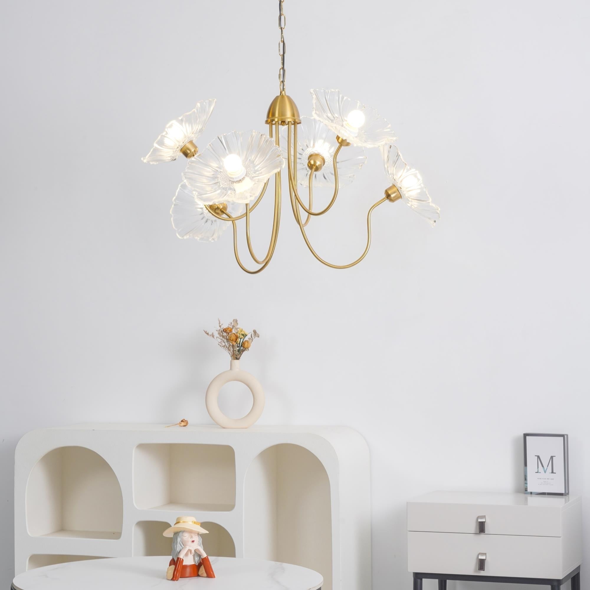 Velorora Chandelier Lotus Leaf Glass