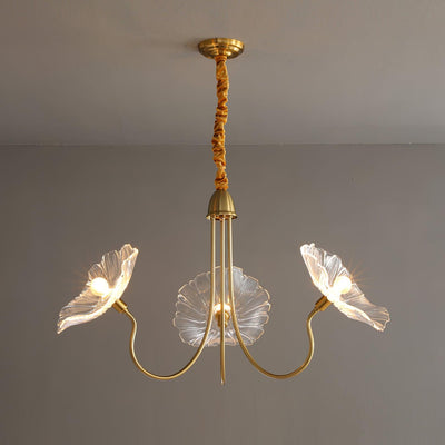 Velorora Chandelier Lotus Leaf Glass