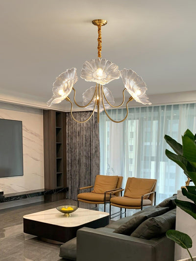 Velorora Chandelier Lotus Leaf Glass