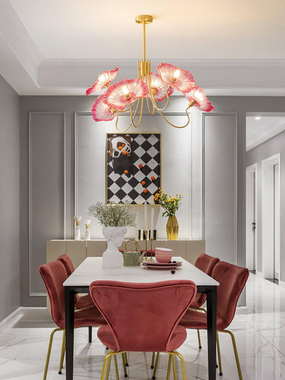 Velorora Chandelier Lotus Leaf Glass