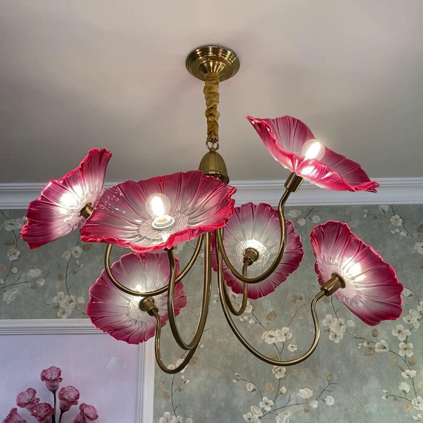 Velorora Chandelier Lotus Leaf Glass