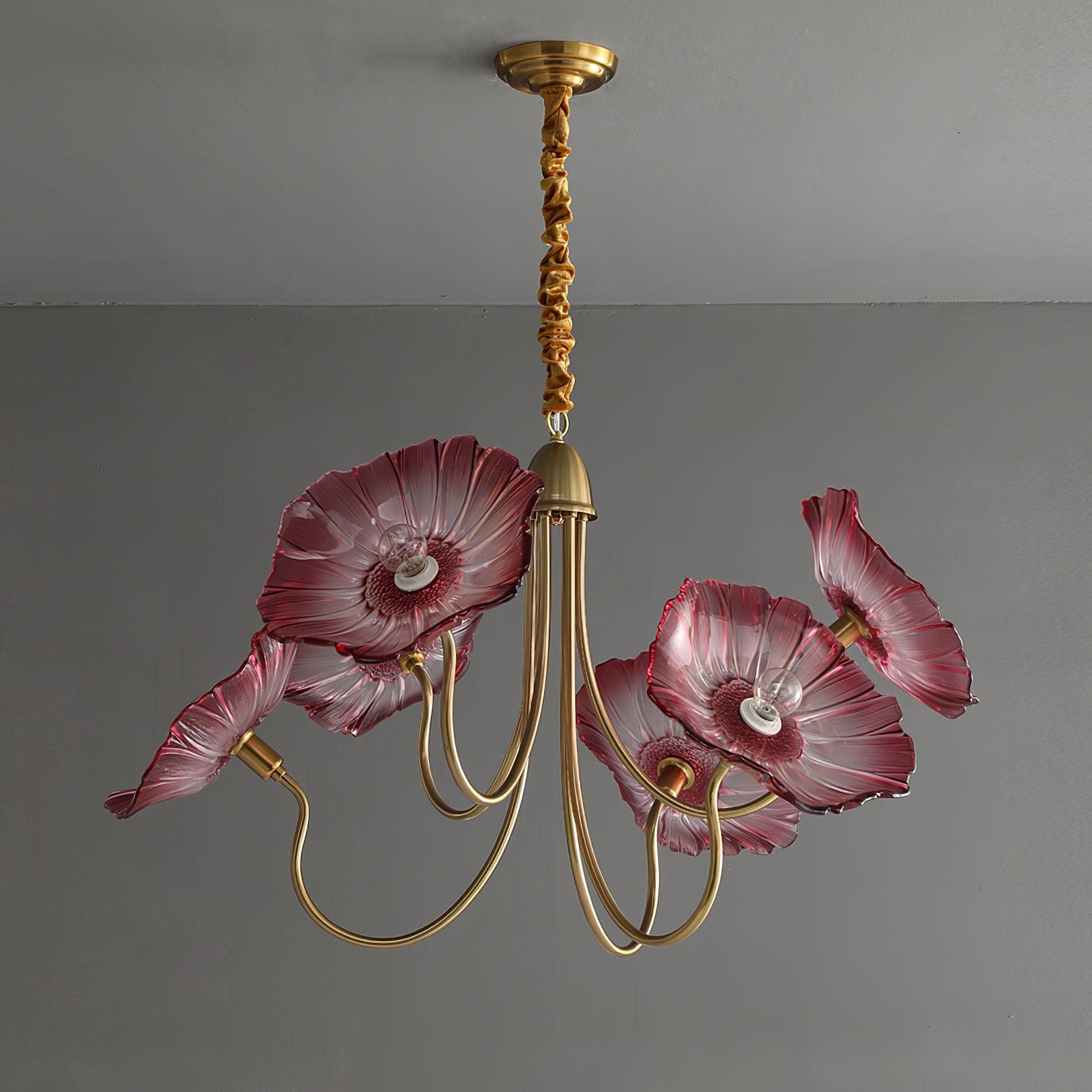 Velorora Chandelier Lotus Leaf Glass