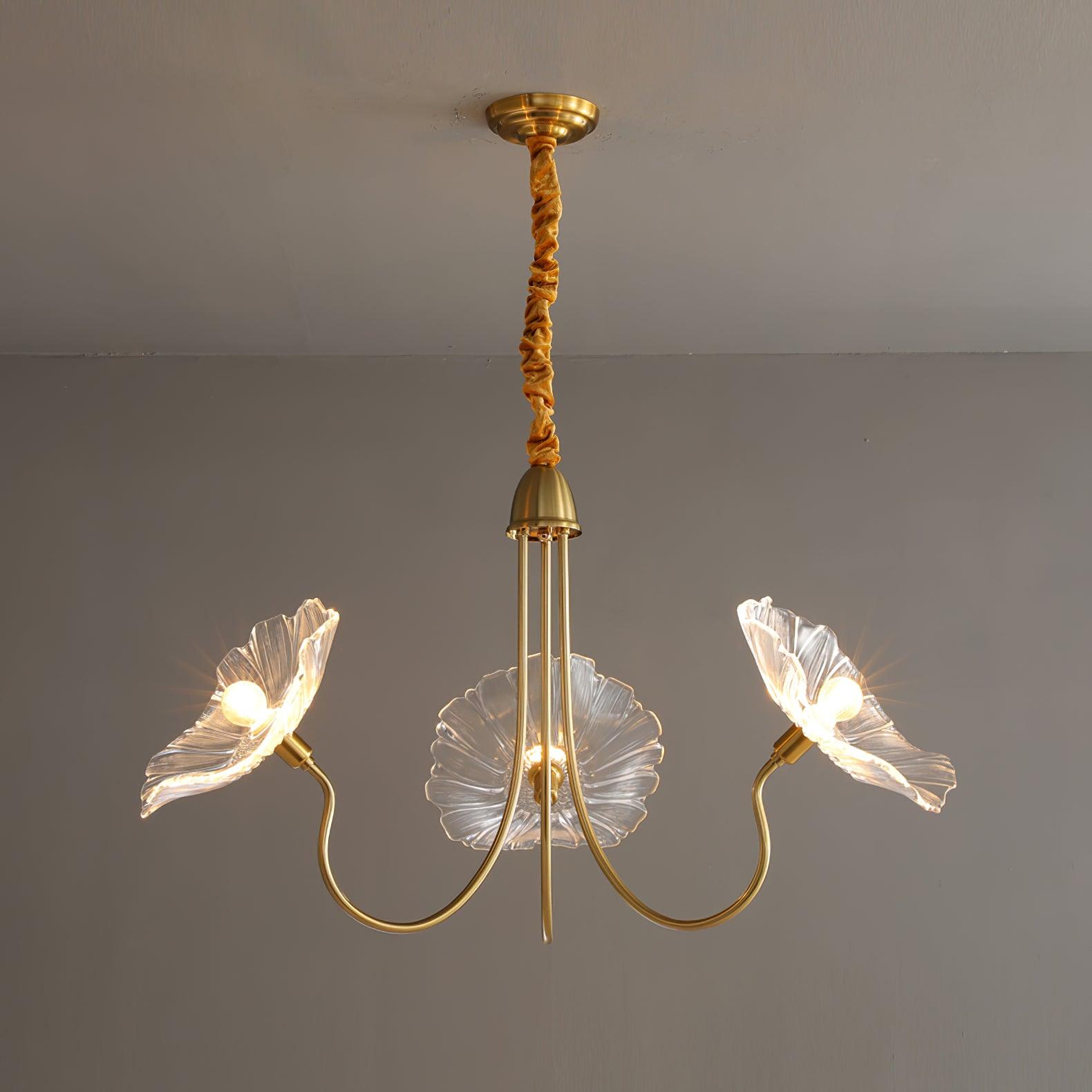 Velorora Chandelier Lotus Leaf Glass