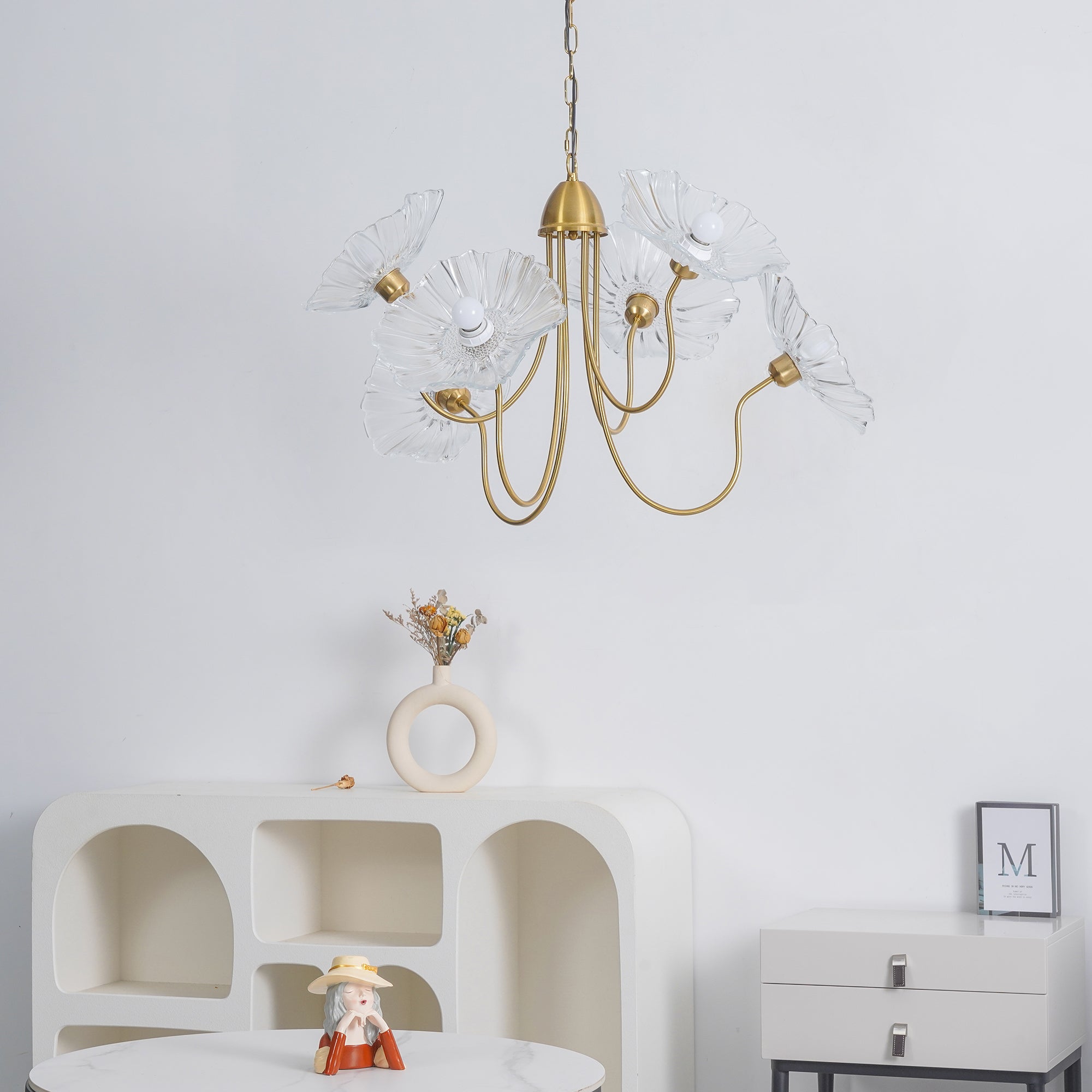 Velorora Chandelier Lotus Leaf Glass