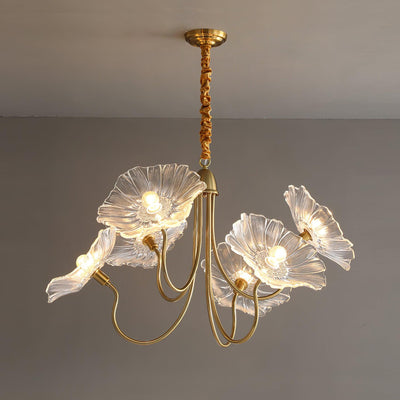Velorora Chandelier Lotus Leaf Glass
