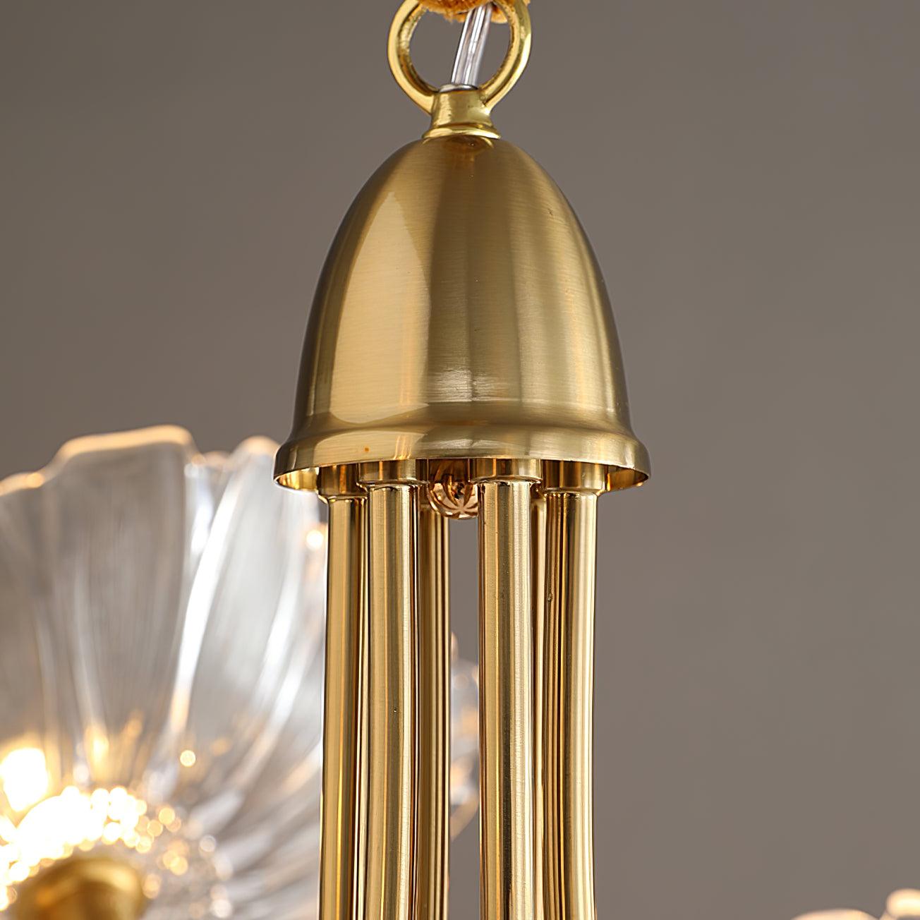Velorora Chandelier Lotus Leaf Glass