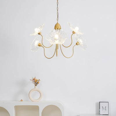 Velorora Chandelier Lotus Leaf Glass