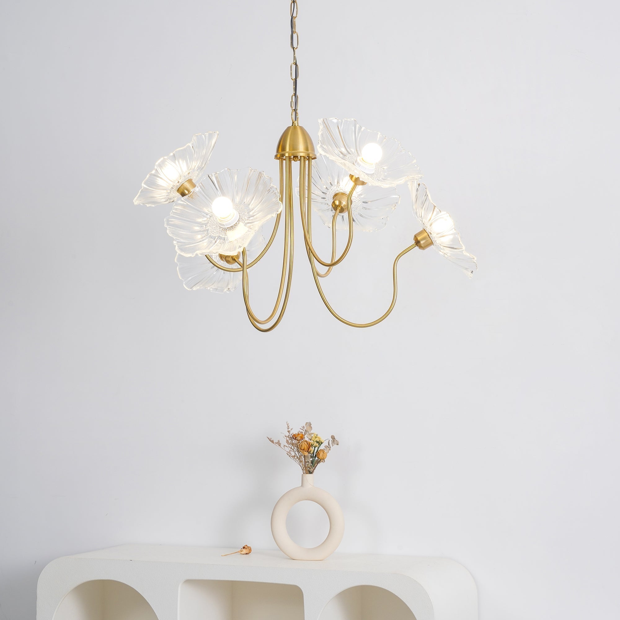 Velorora Chandelier Lotus Leaf Glass