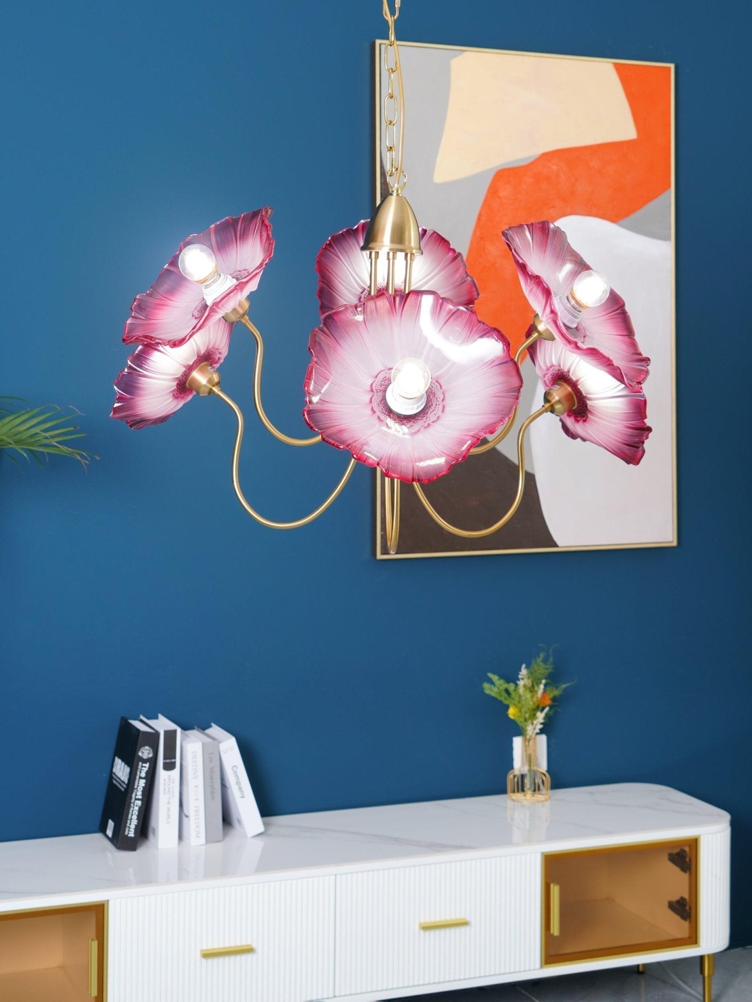 Velorora Chandelier Lotus Leaf Glass