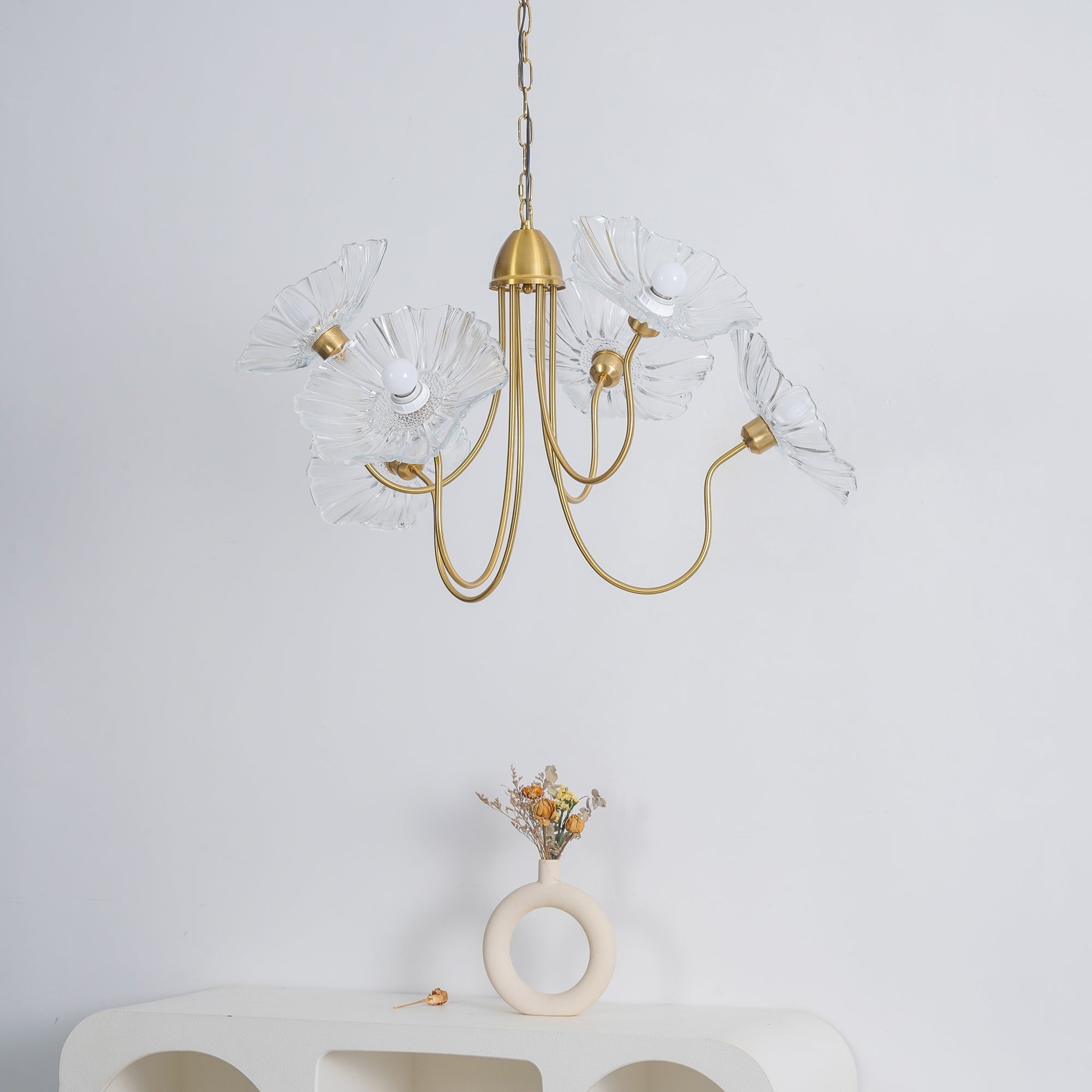 Velorora Chandelier Lotus Leaf Glass