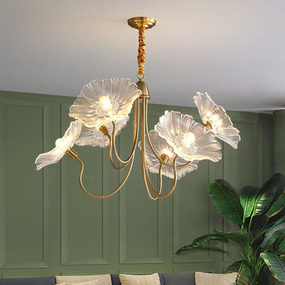 Velorora Chandelier Lotus Leaf Glass