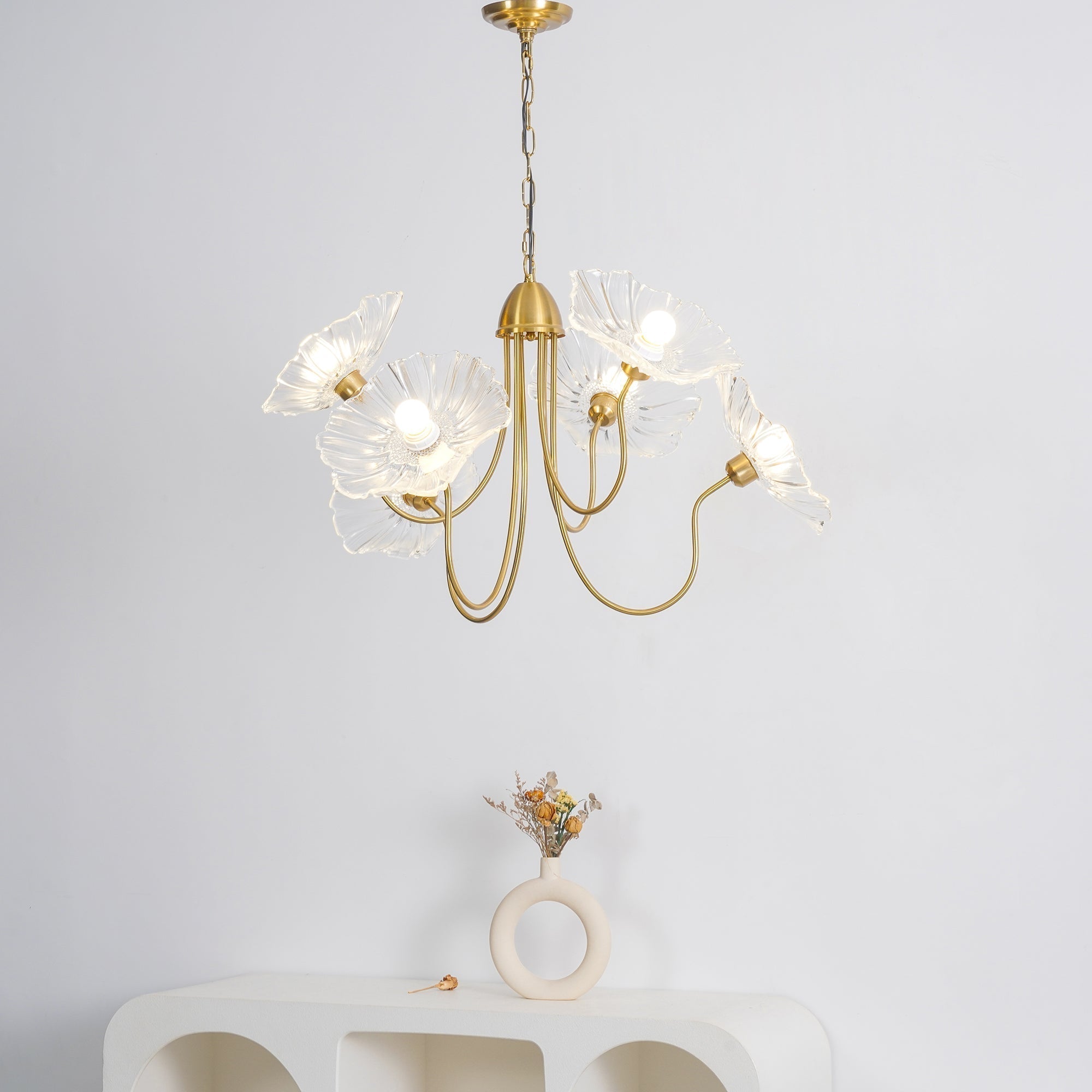 Velorora Chandelier Lotus Leaf Glass