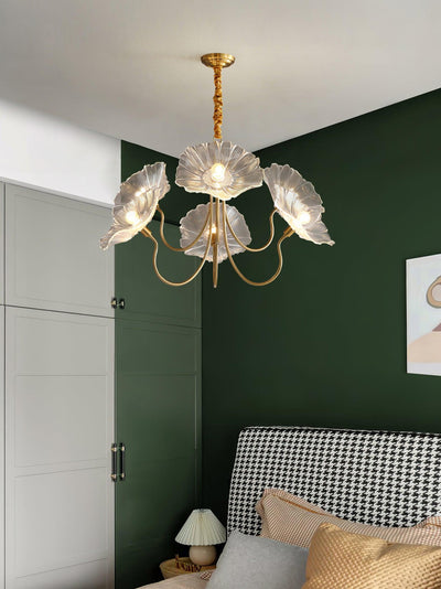 Velorora Chandelier Lotus Leaf Glass