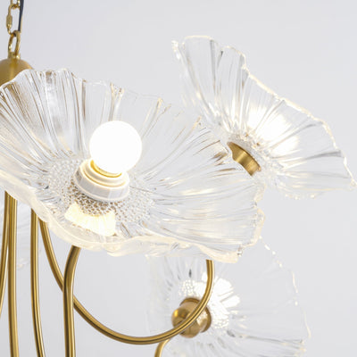 Velorora Chandelier Lotus Leaf Glass