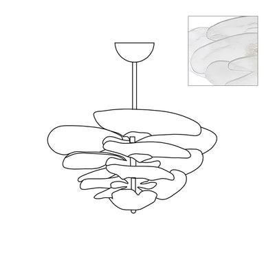 Fairwell Lotus Leaf Layered Glass Chandelier