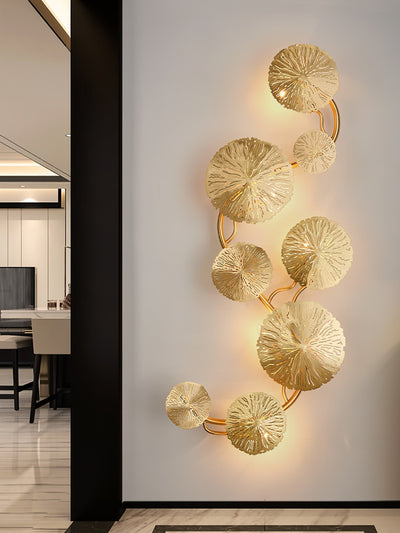 Rylso Wall Lamp Lotus Leaf Brass