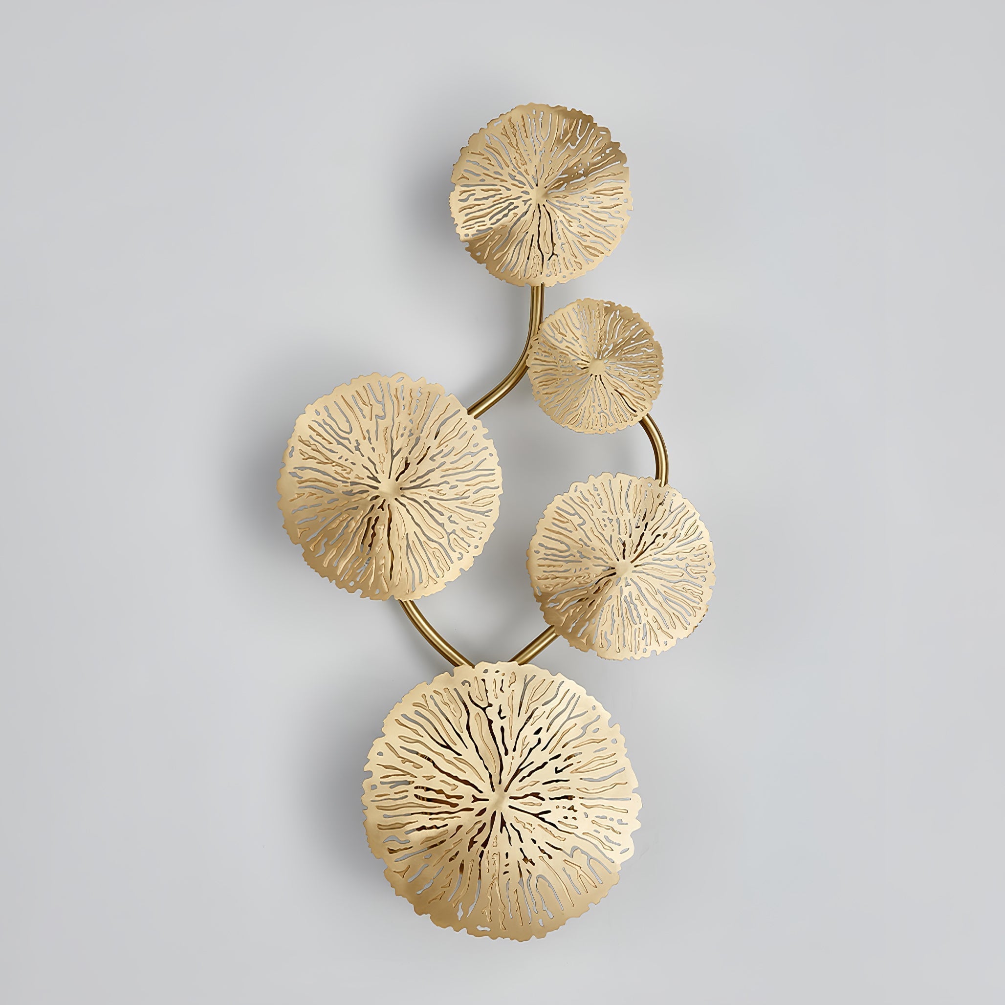 Rylso Wall Lamp Lotus Leaf Brass