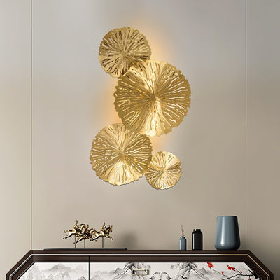 Rylso Wall Lamp Lotus Leaf Brass