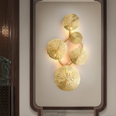 Rylso Wall Lamp Lotus Leaf Brass
