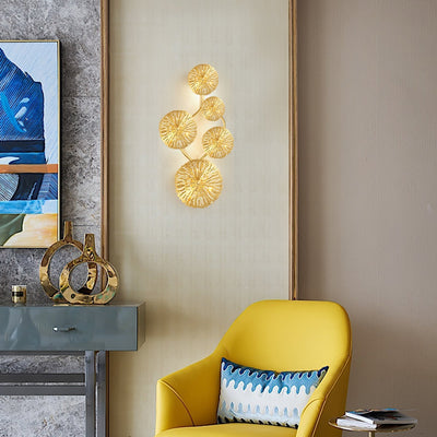 Rylso Wall Lamp Lotus Leaf Brass