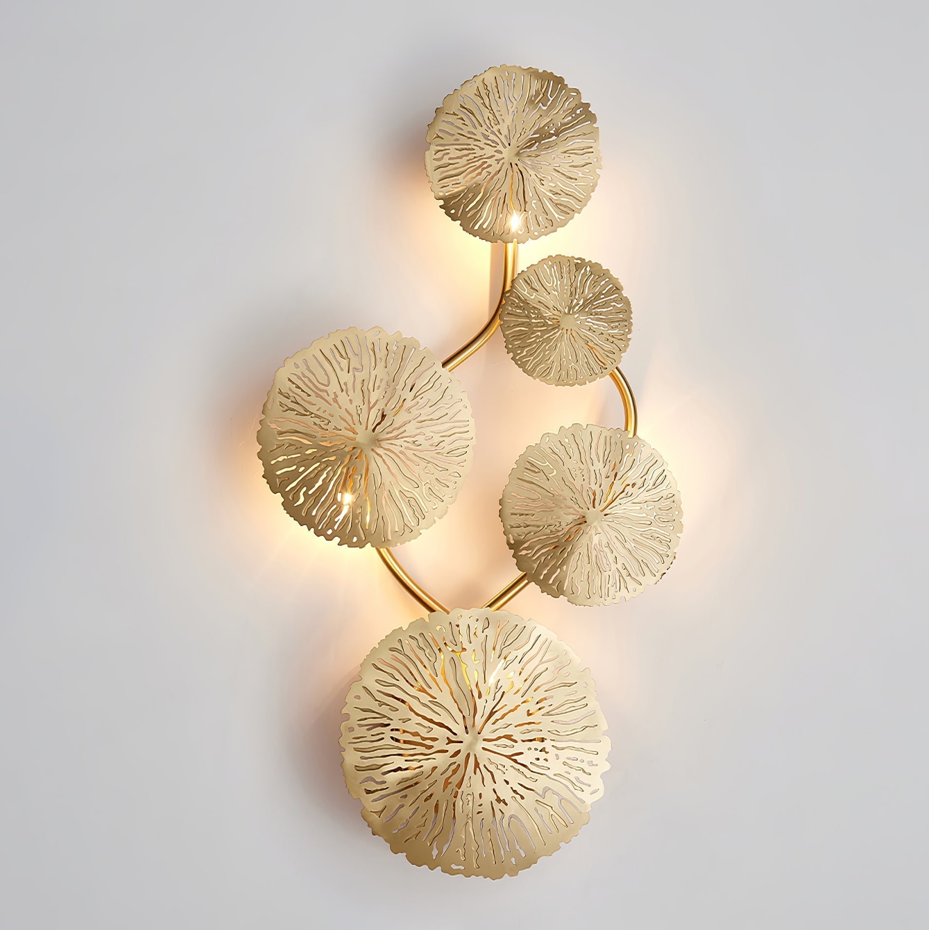 Rylso Wall Lamp Lotus Leaf Brass