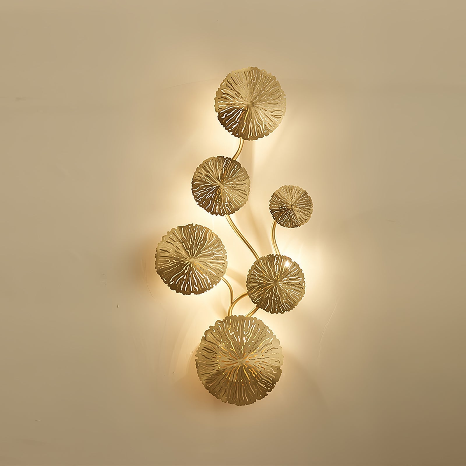 Rylso Wall Lamp Lotus Leaf Brass