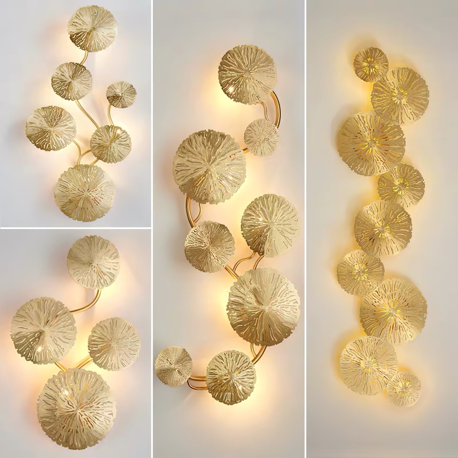 Rylso Wall Lamp Lotus Leaf Brass