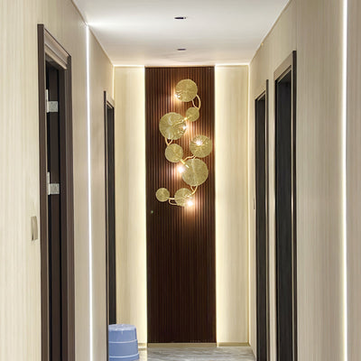 Rylso Wall Lamp Lotus Leaf Brass
