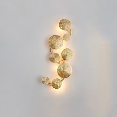 Rylso Wall Lamp Lotus Leaf Brass