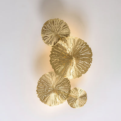 Rylso Wall Lamp Lotus Leaf Brass