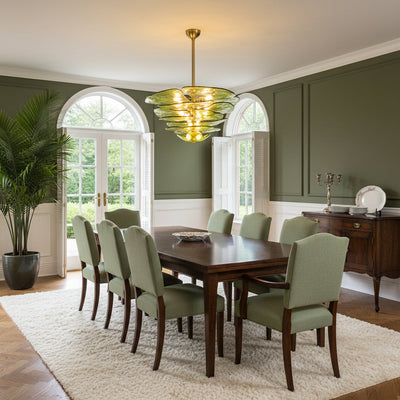 Fairwell Lotus Leaf Layered Glass Chandelier