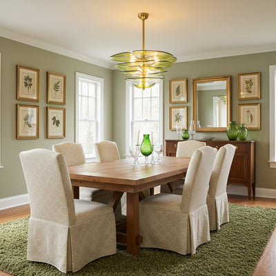 Fairwell Lotus Leaf Layered Glass Chandelier