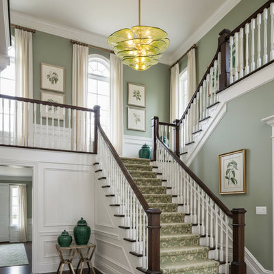 Fairwell Lotus Leaf Layered Glass Chandelier