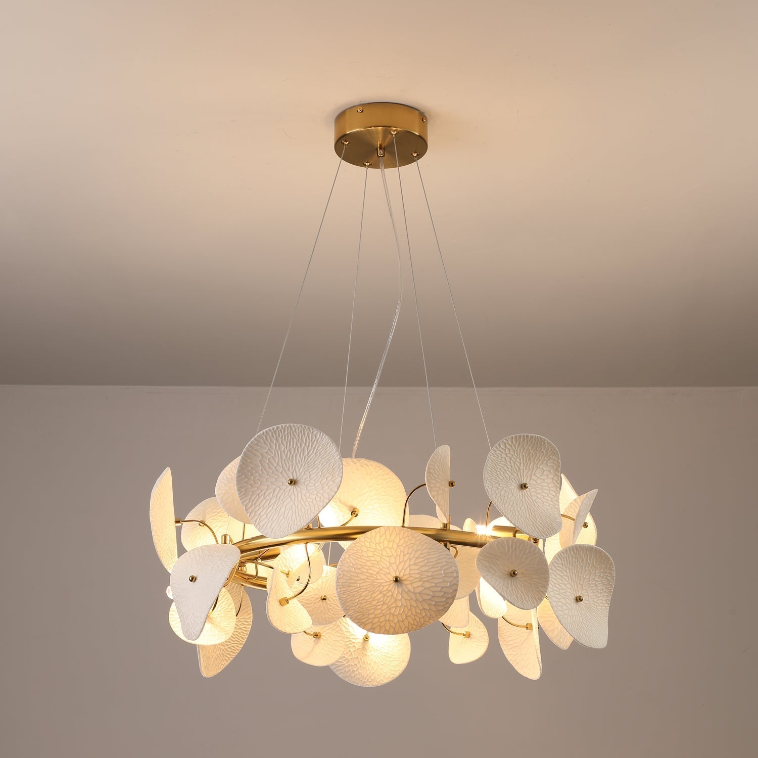 Jorlen Modern Elegance Petal Ceramic Chandelier
