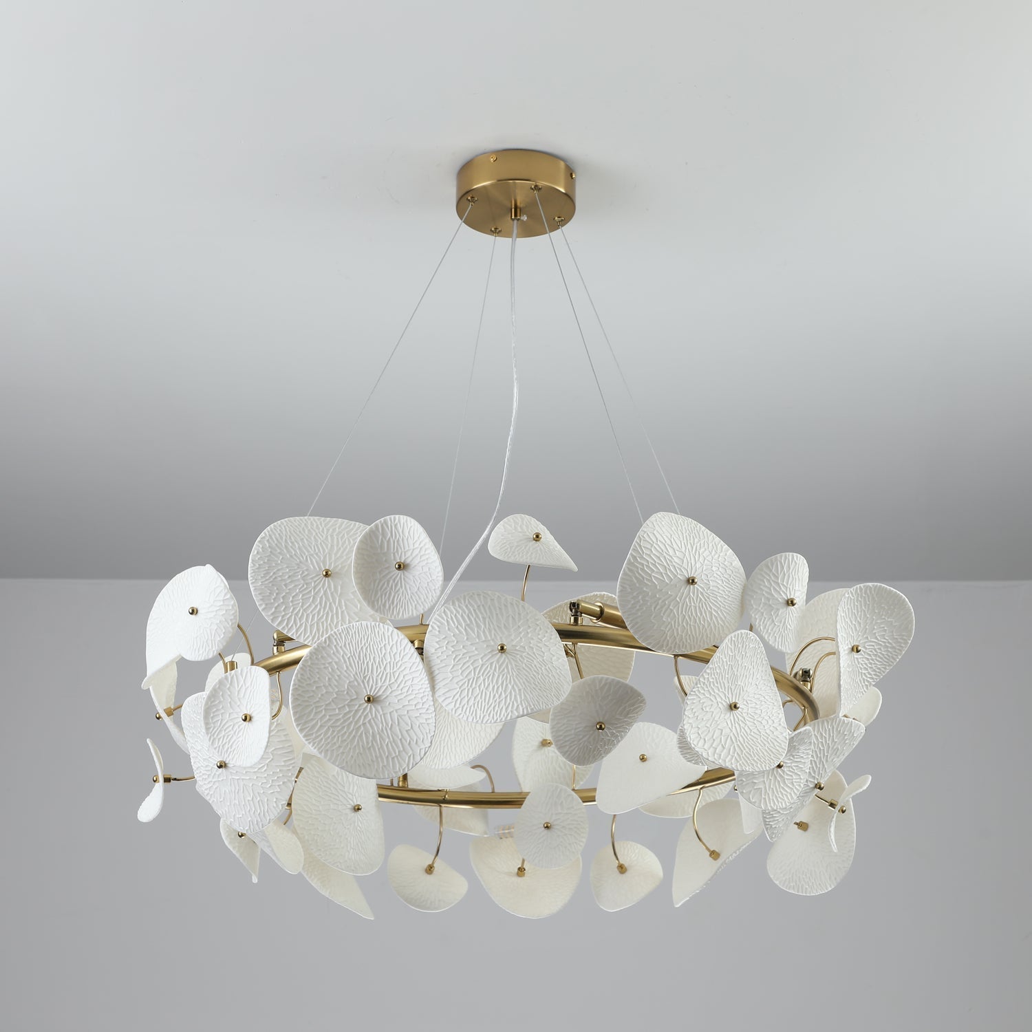Jorlen Modern Elegance Petal Ceramic Chandelier