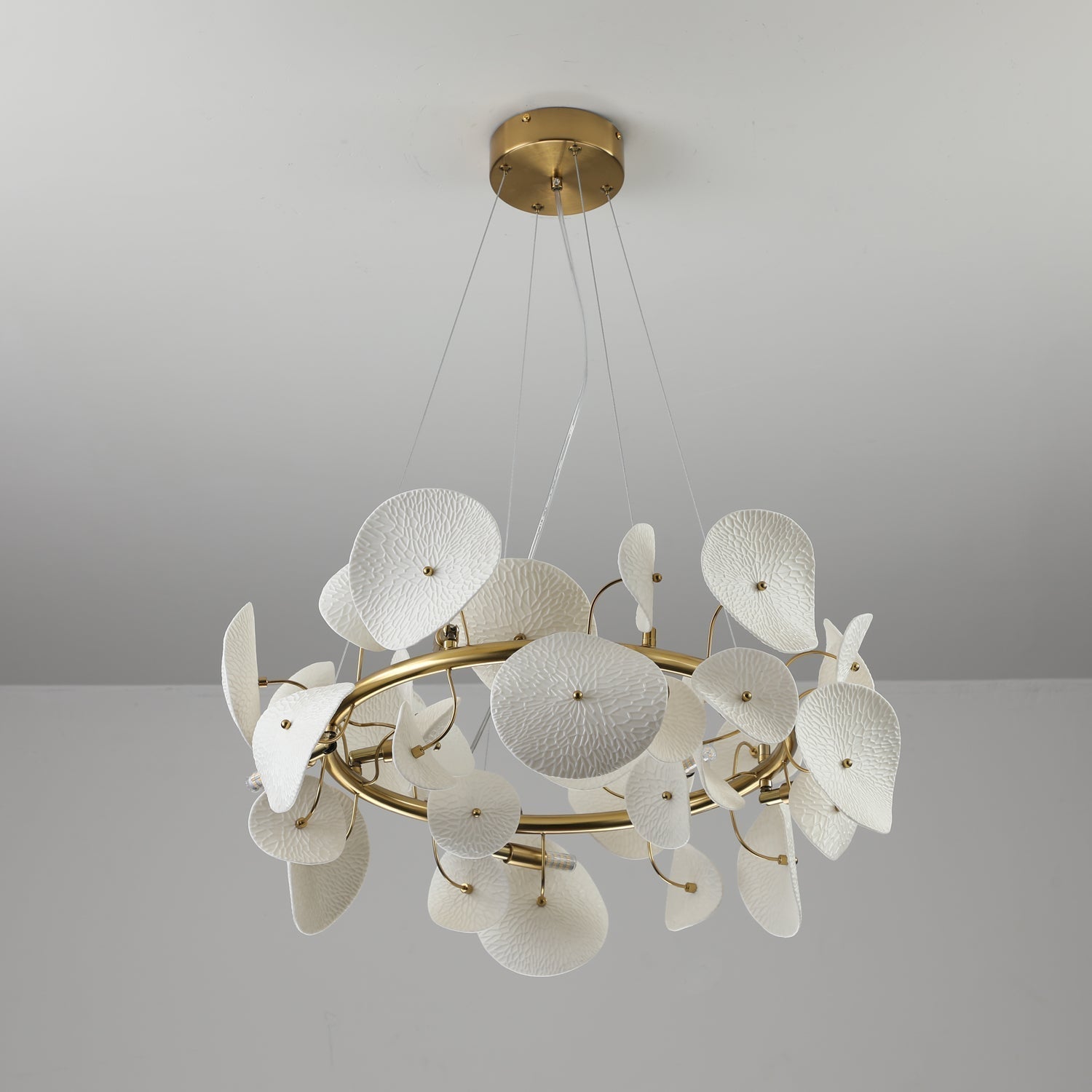 Jorlen Modern Elegance Petal Ceramic Chandelier