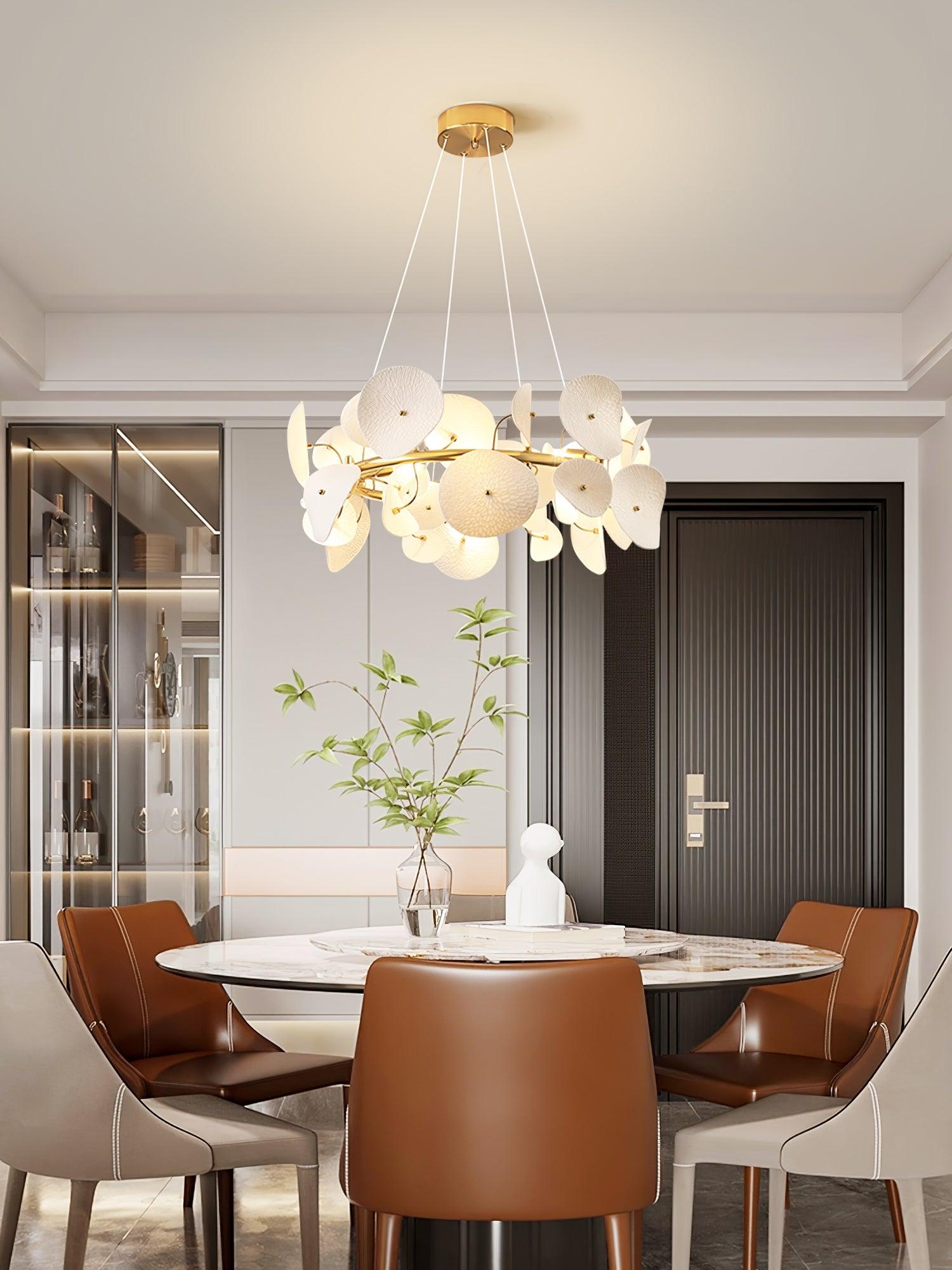 Jorlen Modern Elegance Petal Ceramic Chandelier
