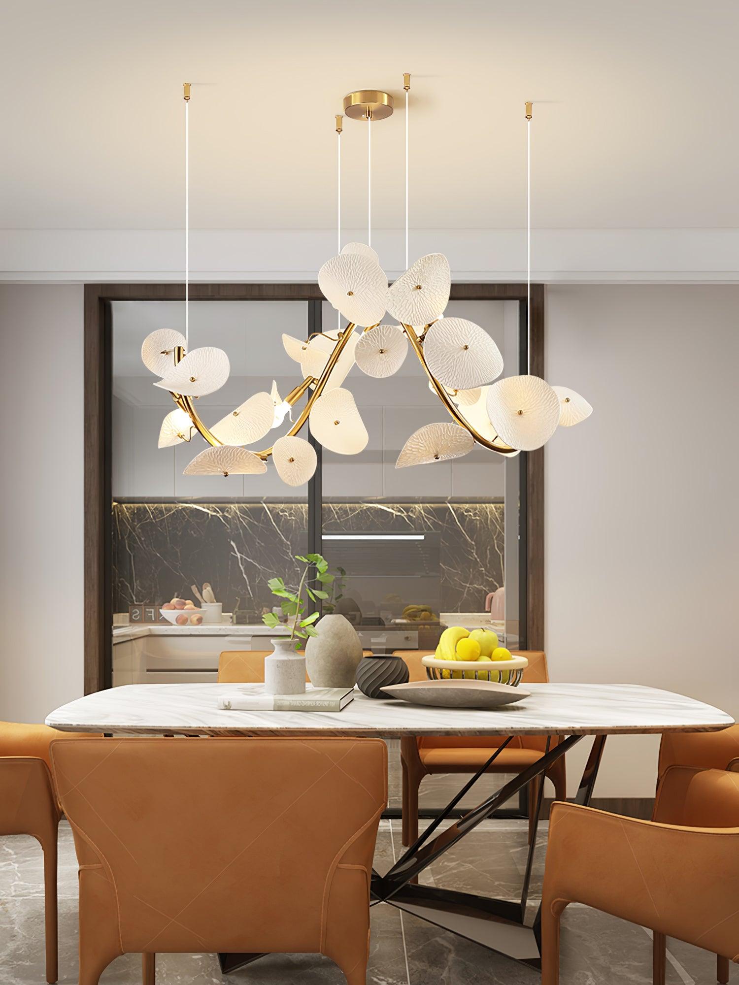 Jorlen Modern Elegance Petal Ceramic Chandelier