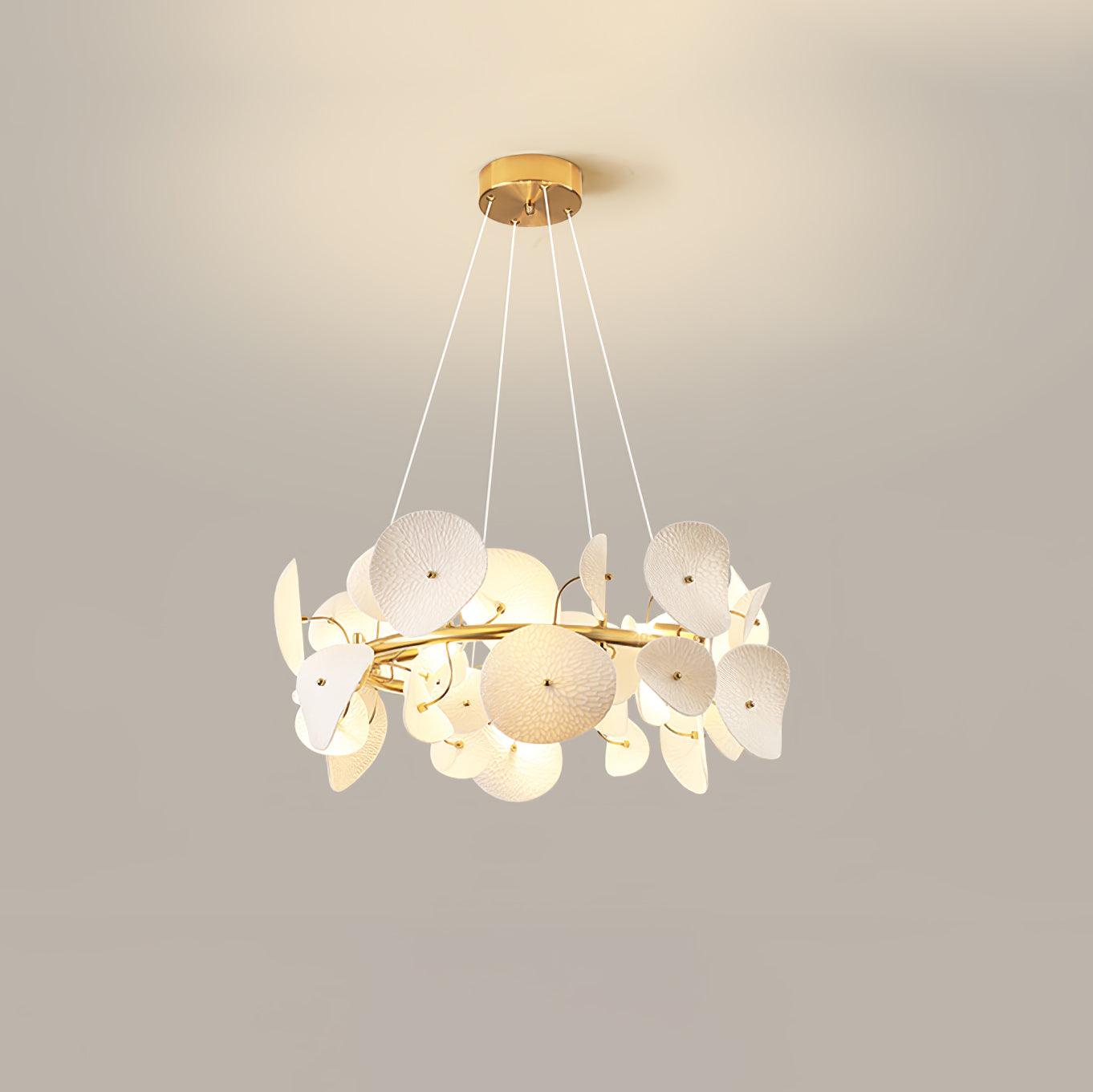 Jorlen Modern Elegance Petal Ceramic Chandelier