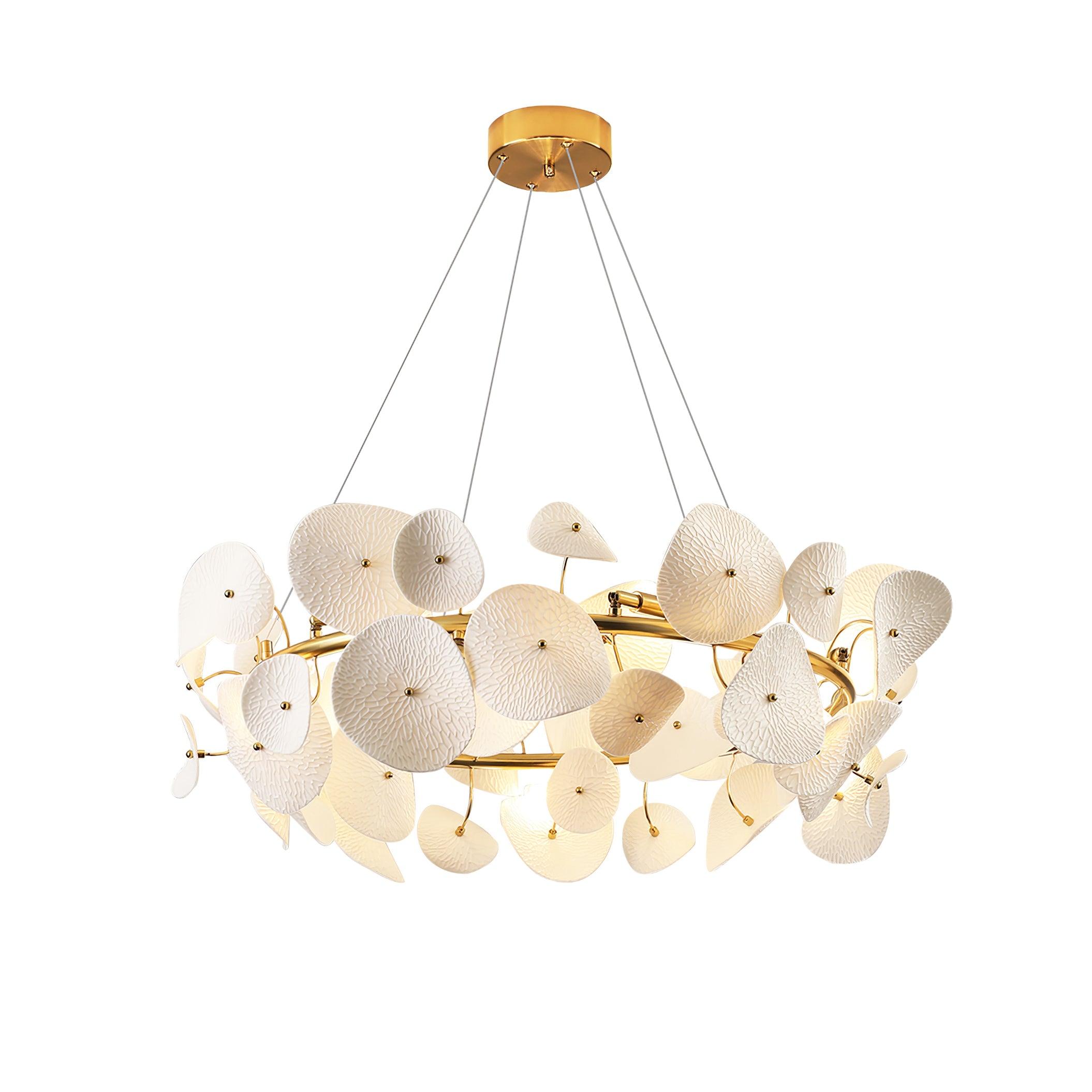 Jorlen Modern Elegance Petal Ceramic Chandelier
