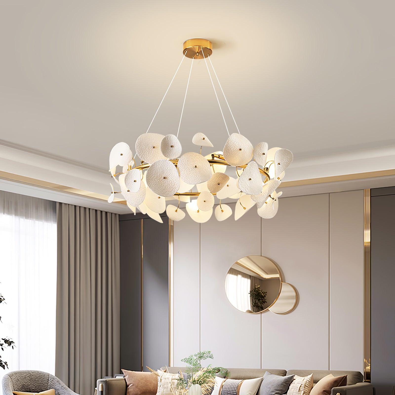 Jorlen Modern Elegance Petal Ceramic Chandelier