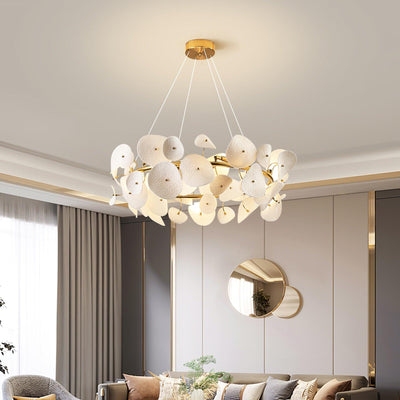 Jorlen Modern Elegance Petal Ceramic Chandelier