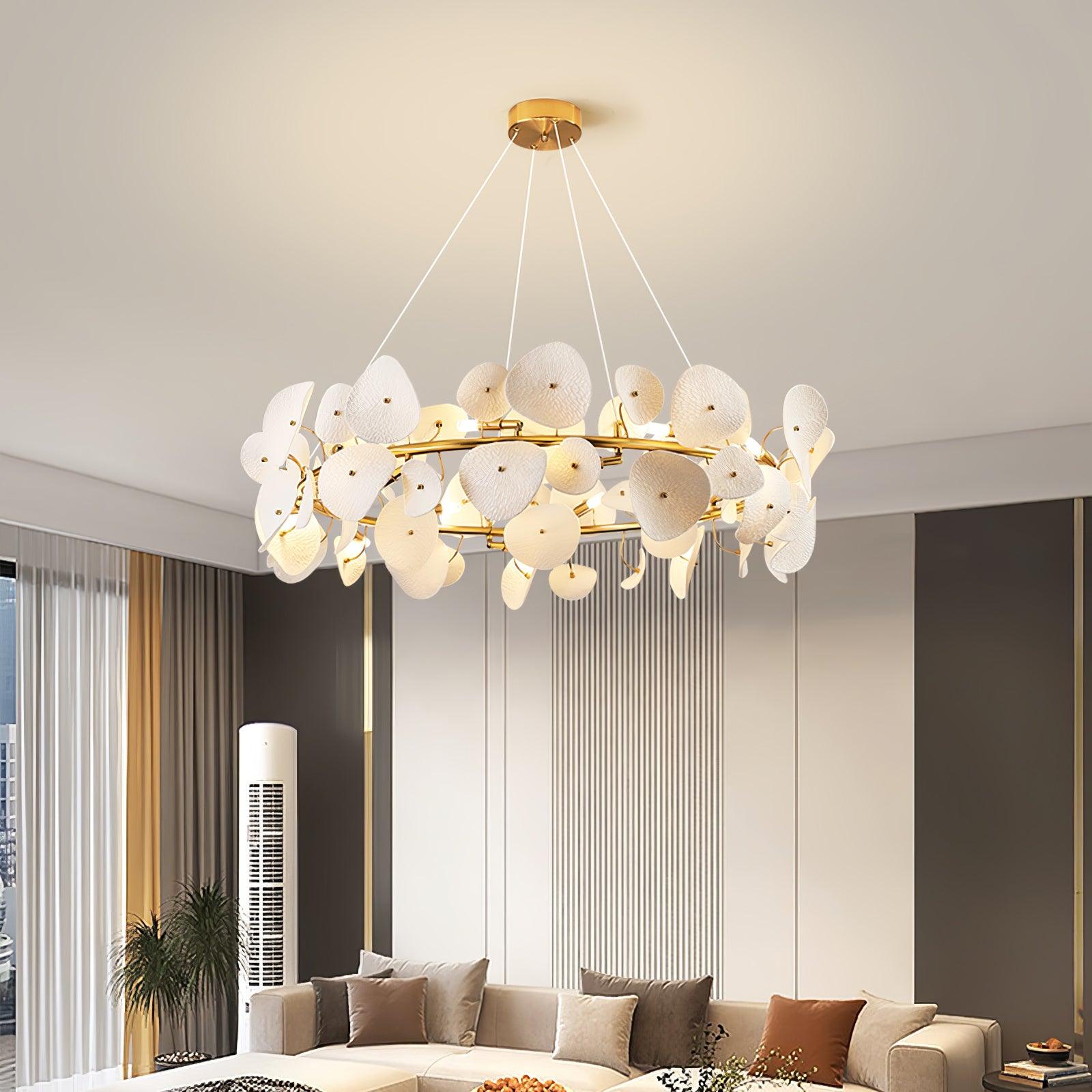 Jorlen Modern Elegance Petal Ceramic Chandelier