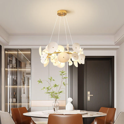 Jorlen Modern Elegance Petal Ceramic Chandelier
