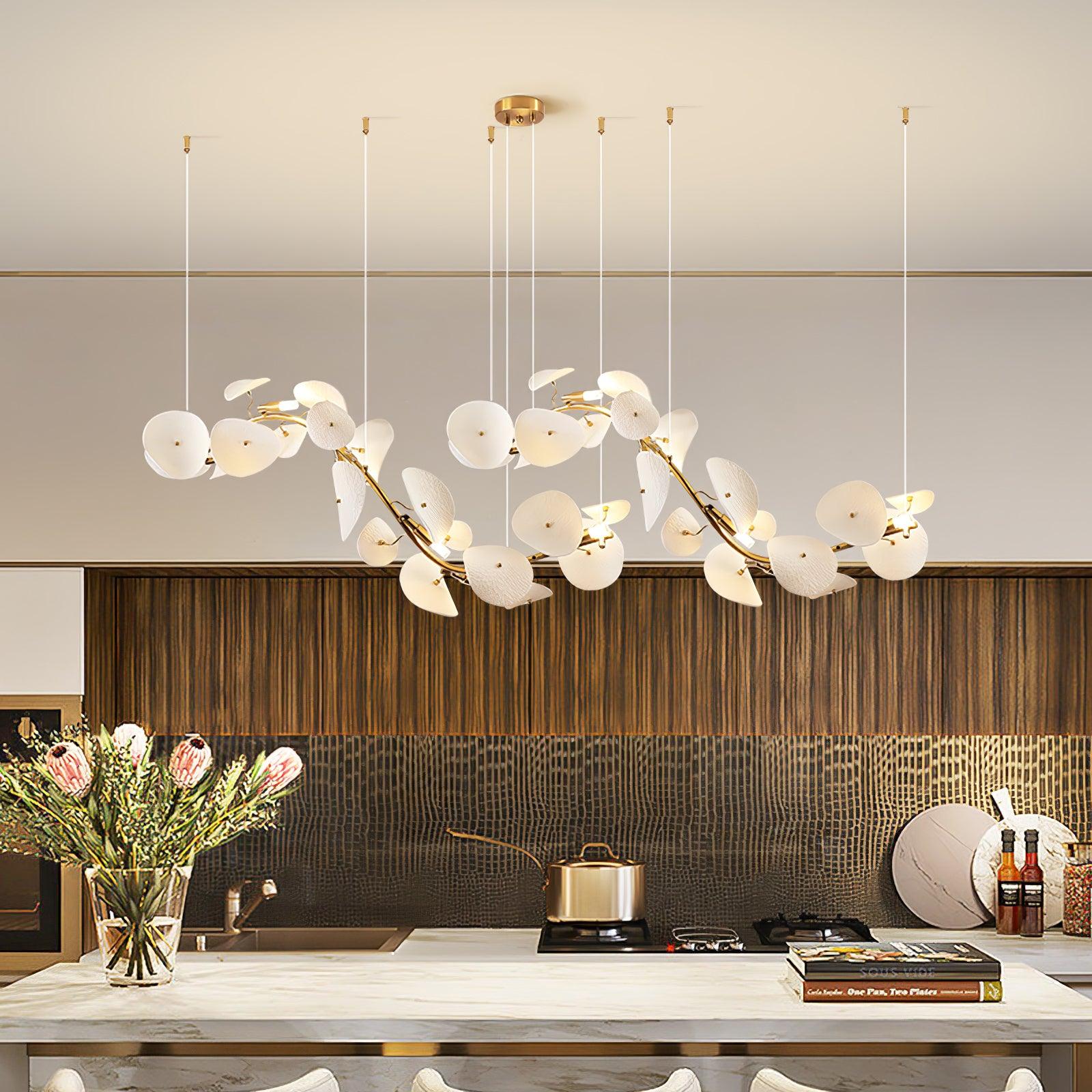 Jorlen Modern Elegance Petal Ceramic Chandelier